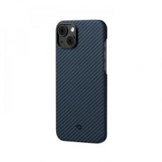 Ультра тонкий чехол Pitaka MagEZ 3 для iPhone 14 Plus (6.7"), черно-Синий, кевлар (арамид)