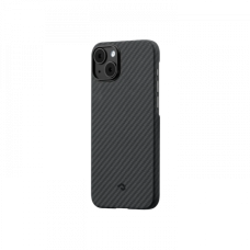 Ультра тонкий чехол Pitaka MagEZ 3 для iPhone 14 (6.1"), черно-серый, кевлар (арамид)