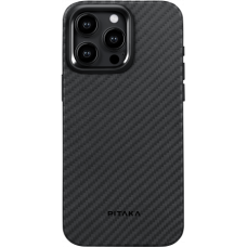 Противоударный чехол Pitaka MagEZ Pro 4 для iPhone 15 Pro (6.1"), черно-серый, кевлар (арамид)