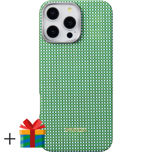 Ультра тонкий чехол Pitaka для iPhone 16 Pro Max, Зеленый